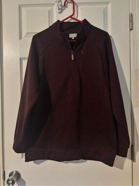 Men's Half-Zip Sweater Pullover - Deep Burgundy